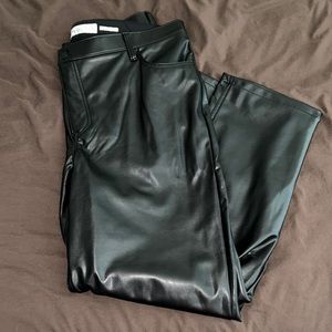 Abercrombie Criss-Cross Waist Vegan Leather 90’s Straight Pant